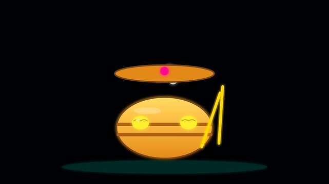 Animated dumpling character rising from a bamboo steamer during a festive lunar new year vegan banquet celebration with happy expressions and glowing yellow lighting effects