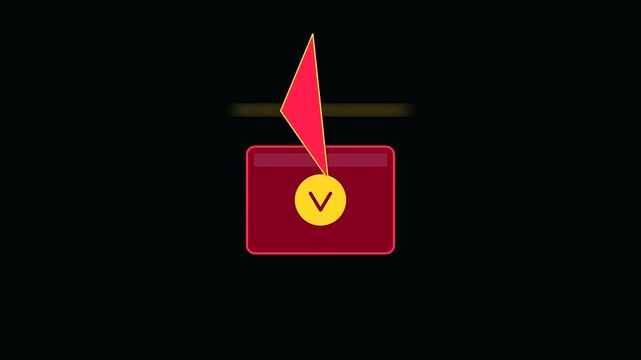 A red envelope pivots and locks into place to display a vegan banquet invitation during the joyous lunar new year celebration within this digital animation
