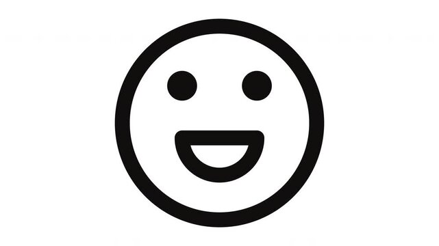 smile animated Line Icons Premium 4K, Modern Minimal Outline Motion Graphics Collection