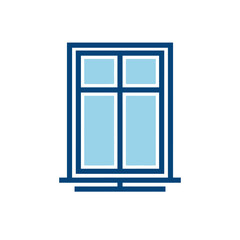 Obraz premium A simple flat vector illustration of a rectangular house window frame