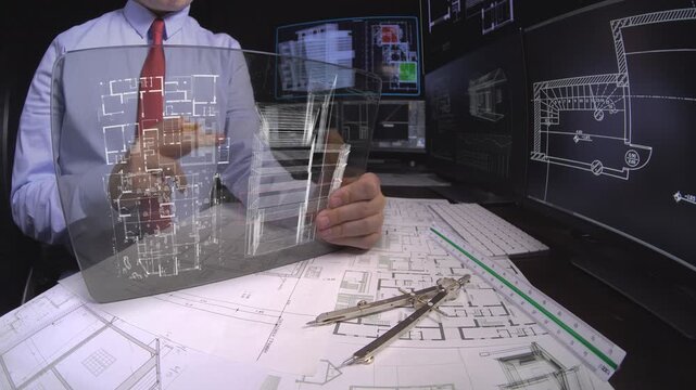 Architect Using Digital Technology For Building Design