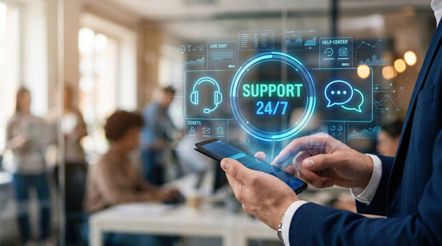 Customer Support Service Hologram Concept