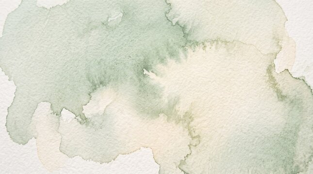 Soft green watercolor background texture with delicate artistic washes on textured paper