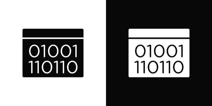 Binary code icon simple graphics pack