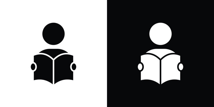 Book open reader icon simple graphics pack