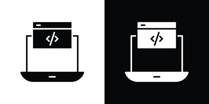 Display code icon simple graphics pack