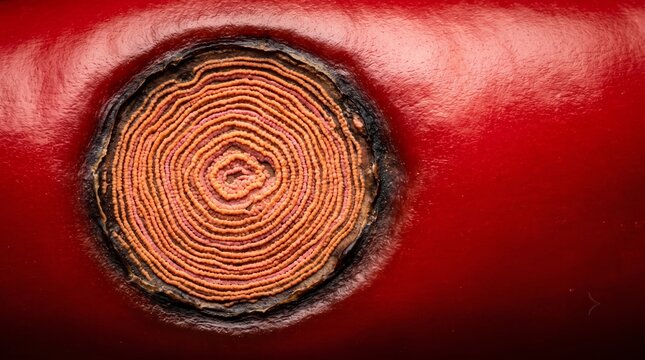 Anthracnose Concentric Lesion Macro View on Red Fruit Surface