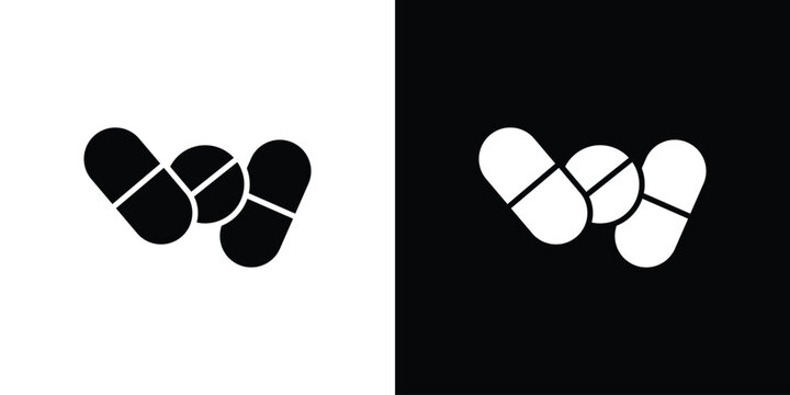 Painkiller pills icon minimal elements kit