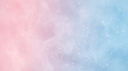Soft Pastel Pink and Blue Ethereal Cloud Background with Sparkling Stars © Sanur