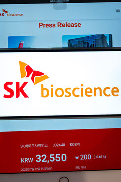Sk bioscience stock market data displaying financial decline