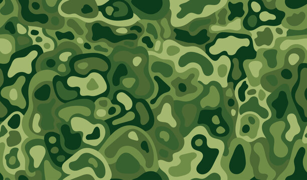 seamless camouflage pattern for outdoor apparel with green color combination