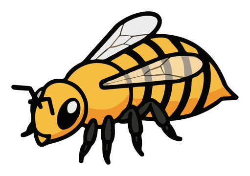 Honey bee crawling isometric vector illustration. Generative AI