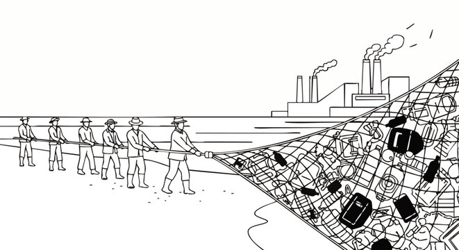 Minimalist linear sketch of futuristic bridge design with intricate structural details, concept for urban architecture planning, engineering blueprints, and modern infrastructure development projects