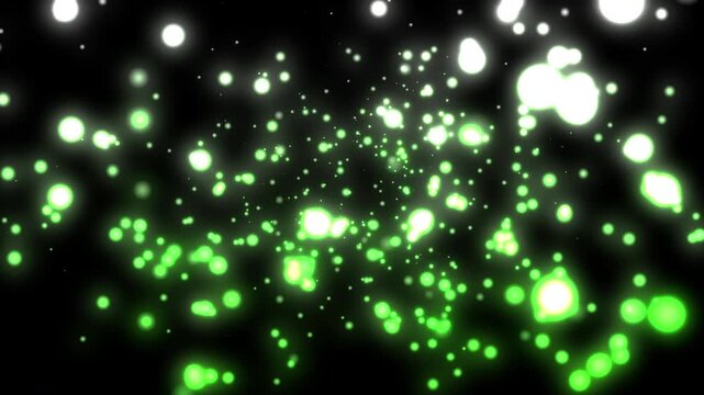 Blue glowing light particles with soft bokeh circles, sparkling star pattern, bright abstract space design, vector style animation, 4K gradient special effects, fantasy motion background, stock footag