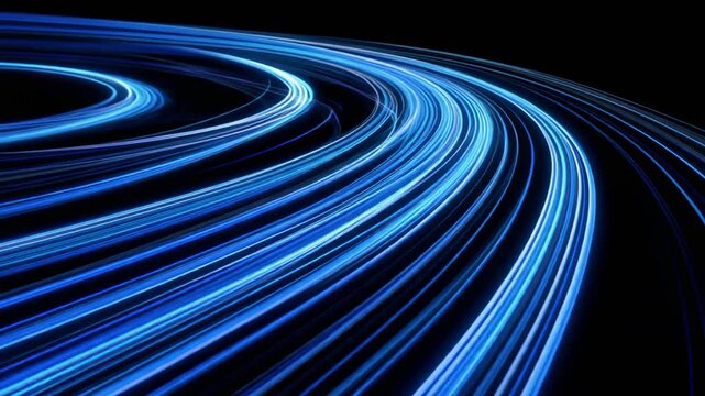 Firefly light trails mesmerizing journey through swirling blue glowing motion and magical night nature