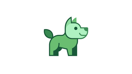 Fototapeta premium Green cartoon dog smiling happily outside.