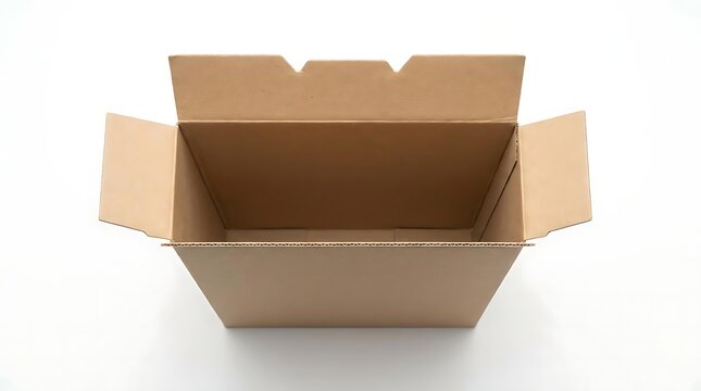A high-angle view of a blank cereal box isolated on a white background, highlighting a clean flame- blank cereal box design ready for custom branding.
