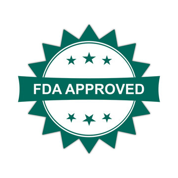 FDA Approved Badge Seal Stamp Vector Icon Template for Medical Healthcare Certification