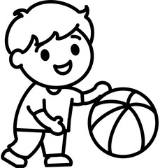 little girl with a ball