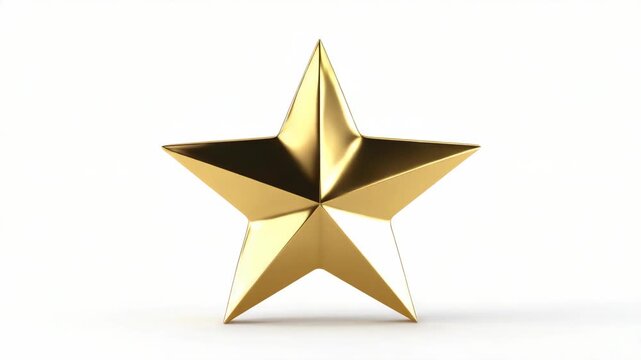 A gleaming gold star with sharp points against a neutral background, symbolizing achievement and recognition.