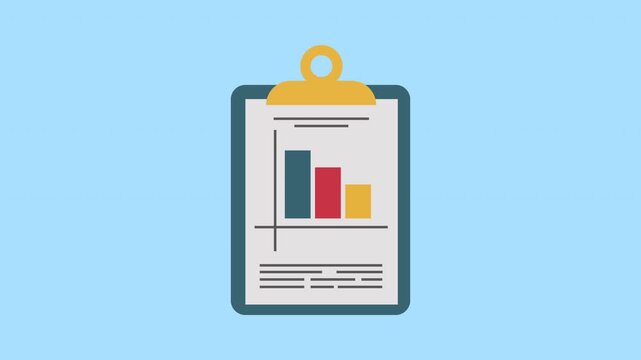 Bar graph going up, statistics bars columns growth, Profit concept 2d Animation with Alpha Matte