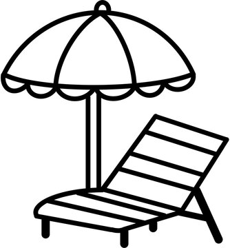 beach chair and umbrella