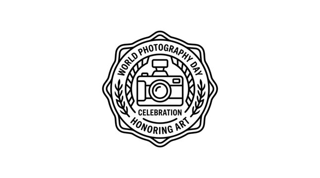 World Photography Day Emblem Vector Badge