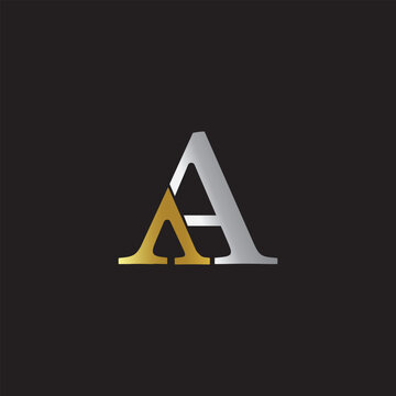 Luxury AA Monogram Wedding initials Logo Vector Illustration with Modern Minimalist Golden Design