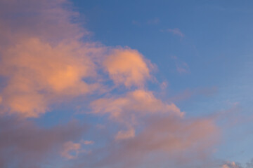 Fototapeta premium Pink Clouds in Blue Sky