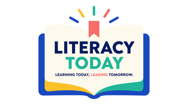 Literacy Today Logo on Open Book Educational Visual.