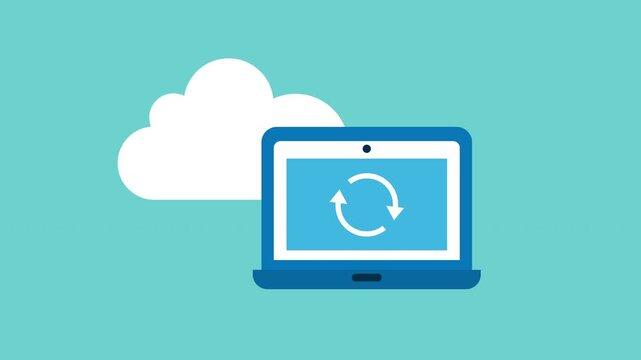 Cloud Synchronization icon 2d Animation with Alpha Matte