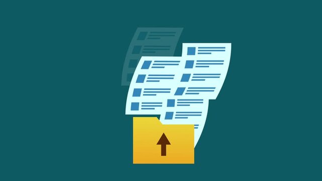 Digital File Transfer 2d Animation with Alpha Matte