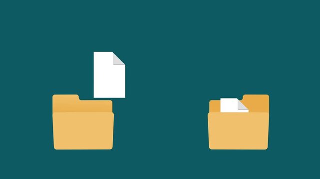 Send document file transfer 2d Animation with Alpha Matte