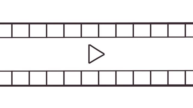 An animation on the theme of the film industry, where the player turns on and a film or video strip moves.