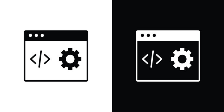 Web development icon minimal logo collection
