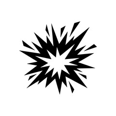 Fototapeta premium Irregular jagged starburst shape uneven rays black silhouette icon