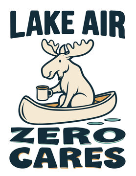Relaxed Moose Canoe Adventure On Calm Waters