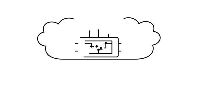 Animated Cloud Coding Icon representing Remote Software Development