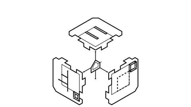 Animated Software Module Cube representing Modular Application Components