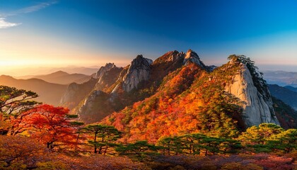 Naklejka premium Autumn Scenes In Seorak Mountain South Korea Seoraksan