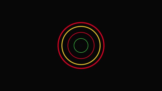 Red circle outline icon centered on a plain black background