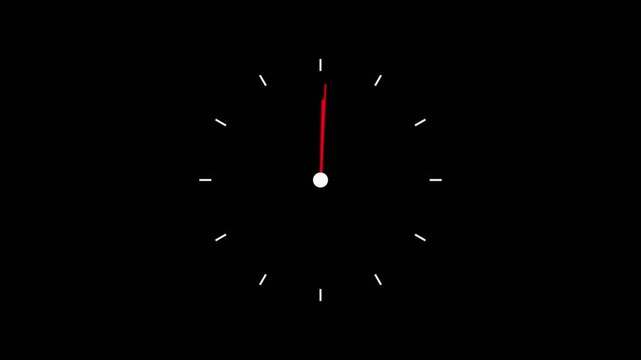 Minimalist analog clock face showing time with red hour and minute hands on a simple circular dial design isolated graphic element for modern business presentations or web ui interface