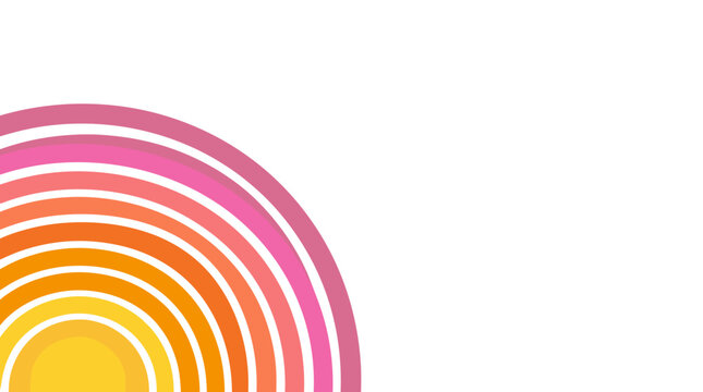 Colorful rainbow concentric circles on with vibrant gradient design