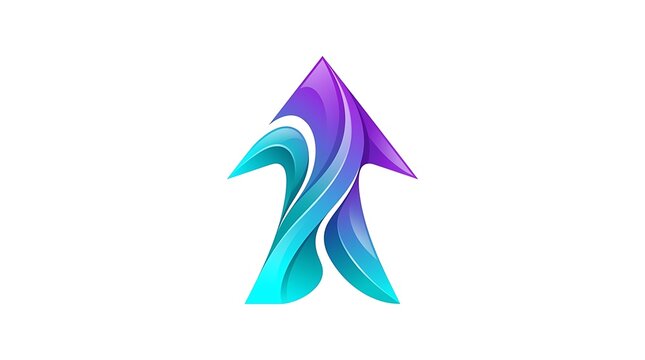 Modern Abstract Upward Arrow Logo Design with Vibrant Blue and Purple Gradients Representing Growth Success and Progress