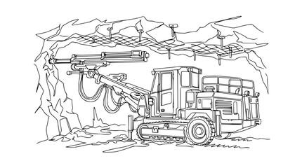 Mining Drill Machine in Underground Rock Excavation © Tani