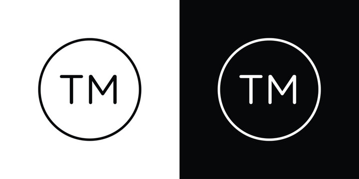 TM trademark icon simple illustrations collection