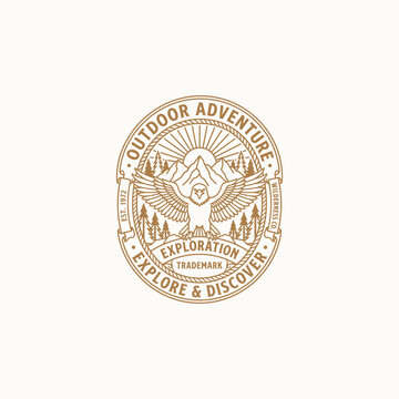 Vintage Eagle Outdoor Adventure Badge Logo