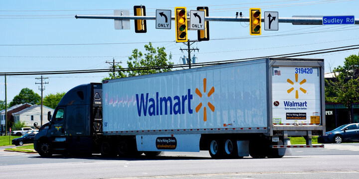 Walmart truck on the road, VA, USA