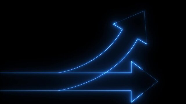 Changing Business Management Concept Businessman Replacing blue Growth Arrow Transparent Background 4K