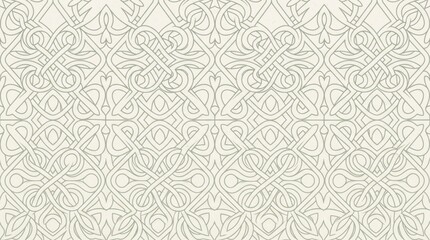 Fototapeta premium Ireland pattern beige ornamental knotwork background with knotwork ornamental geometric interlace background seamless